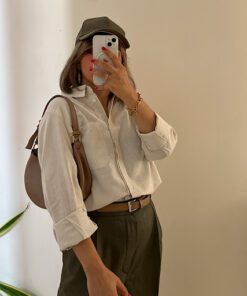 شومیز لینن نچرال کرم کد 015