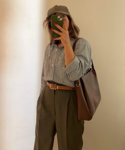 شومیز راه راه یشمی لینن کد 021