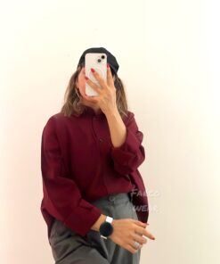 شومیز پاستیل زرشکی کد 052