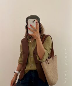 شومیز لینن سبز لجنی کد 052