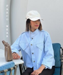 کت جین آبی روشن کوتاه